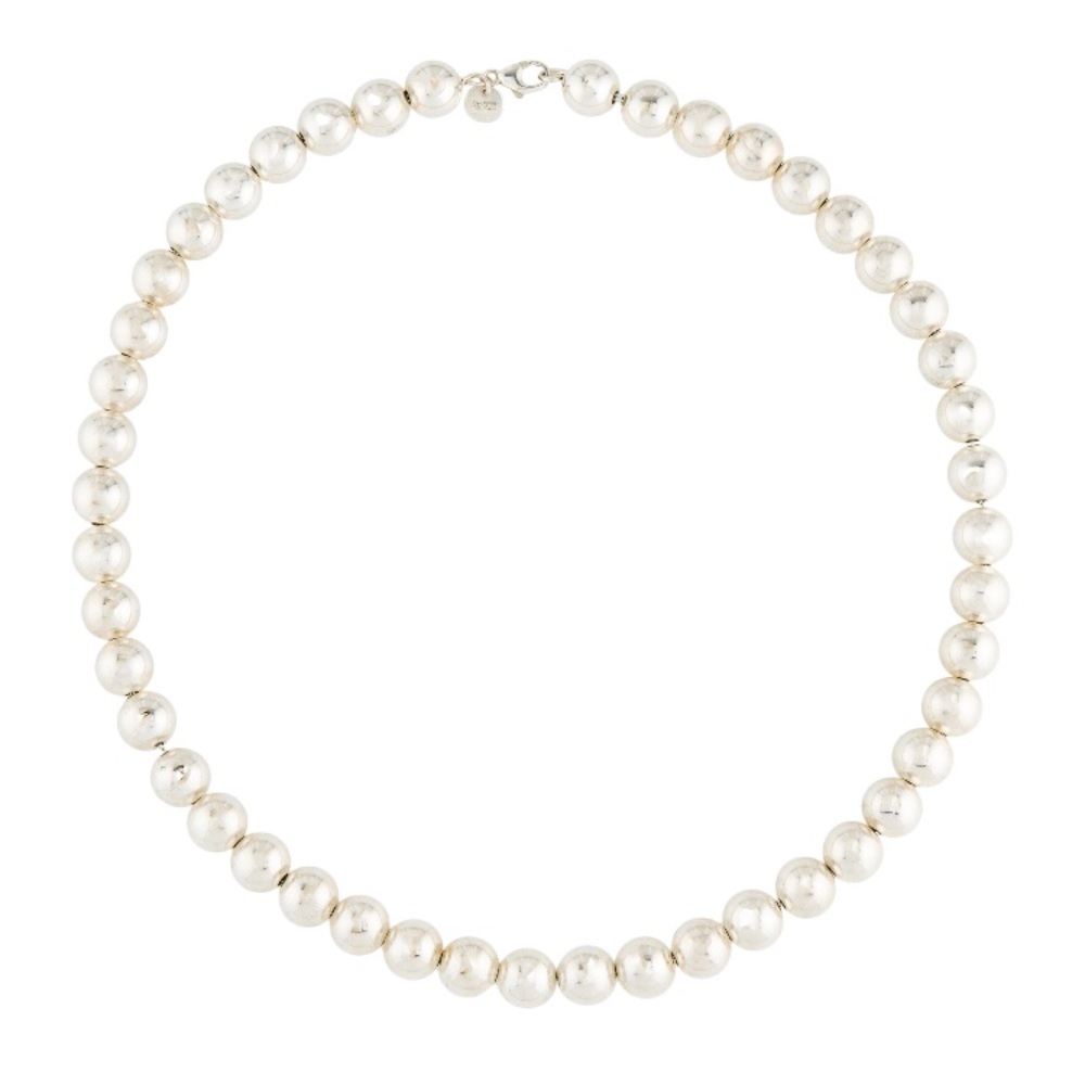 Tiffany & Co. ✨ Hardwear Sterling Silver Ball Beaded Necklace 18" Signed